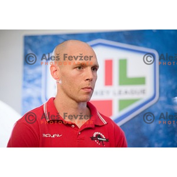 Andrej Tavzelj at the pre season press conference of the Alps Hockey League, Bled Castle, Bled, Slovenia