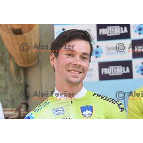 Primoz Roglic of Slovenia Cycling team at press conference in Dvor Jezersek, Brnik before departure to World Cycling Championships 2018 in Innsbruck on September 17, 2018