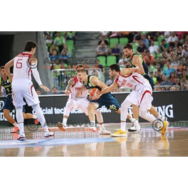 action during FIBA Basketball World Cup 2019 European Qualifiers match between Slovenia and Turkey in Ljubljana, Slovenia on September 17, 2018
