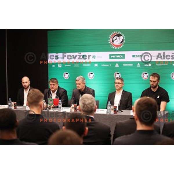 at press conference of Petrol Olimpija basketball club before start in 2018-2019 season in Ljubljana, Slovenia on September 19, 2018