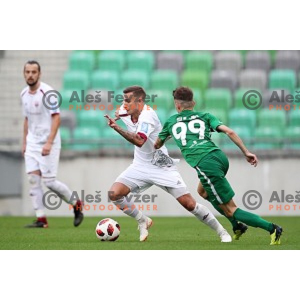Marko Gajic in action during Slovenian Cup 2018- 2019 football match between Olimpija and Triglav in SRC Stozice, Ljubljana on September 20, 2018