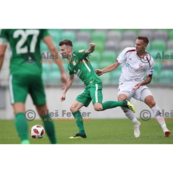 Asmir Suljic and Marko Gajic in action during Slovenian Cup 2018- 2019 football match between Olimpija and Triglav in SRC Stozice, Ljubljana on September 20, 2018