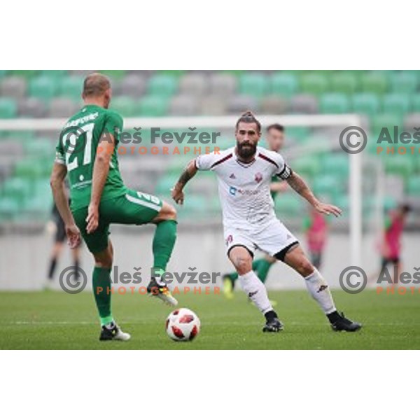 Luka Majcen in action during Slovenian Cup 2018- 2019 football match between Olimpija and Triglav in SRC Stozice, Ljubljana on September 20, 2018