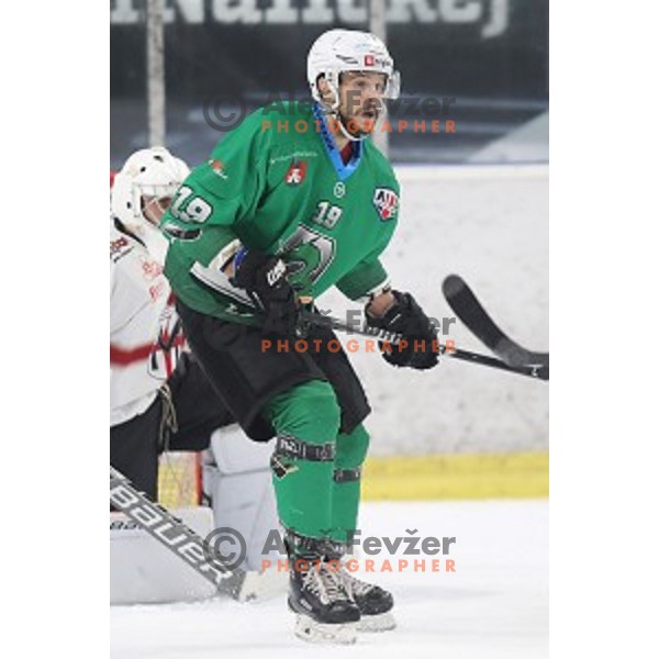 Gal Koren of SZ Olimpija in action during Alps League ice-hockey match between SZ Olimpija and Milano Rossoblu in Tivoli Hall, Ljubljana, Slovenia on September 23, 2018