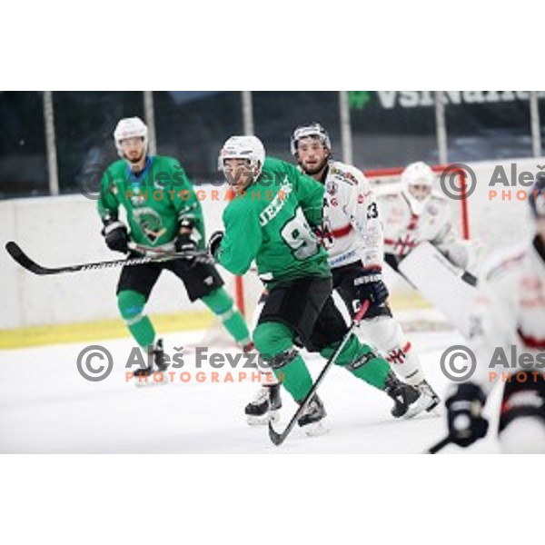 Zan Jezovsek of SZ Olimpija in action during Alps League ice-hockey match between SZ Olimpija and Milano Rossoblu in Tivoli Hall, Ljubljana, Slovenia on September 23, 2018