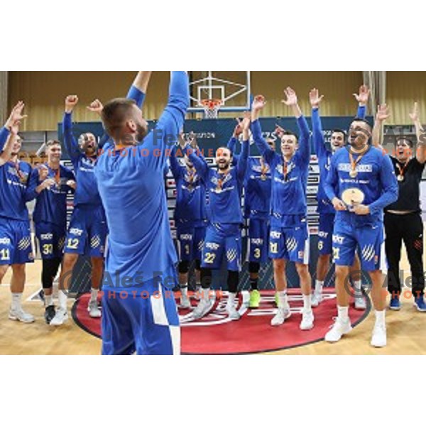 during Slovenian SuperCup basketball match between Petrol Olimpija and Sixt Primorska in Tivoli Hall, Ljubljana on September 24,2018