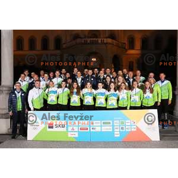 Slovenian team for Buenos Aires Youth Olympic Games at Charity night run at Congress Square in Ljubljana, Slovenia on September 28, 2018