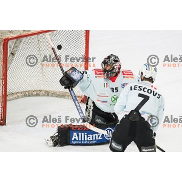 Thomas Tragust in action during Alps league ice hockey match between HK SZ Olimpija and Rittner Buam , Tivoli hall, Ljubljana, Slovenia on September 29, 2018
