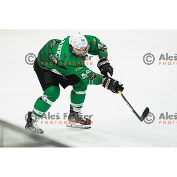 David Planko in action during Alps league ice hockey match between HK SZ Olimpija and Rittner Buam , Tivoli hall, Ljubljana, Slovenia on September 29, 2018