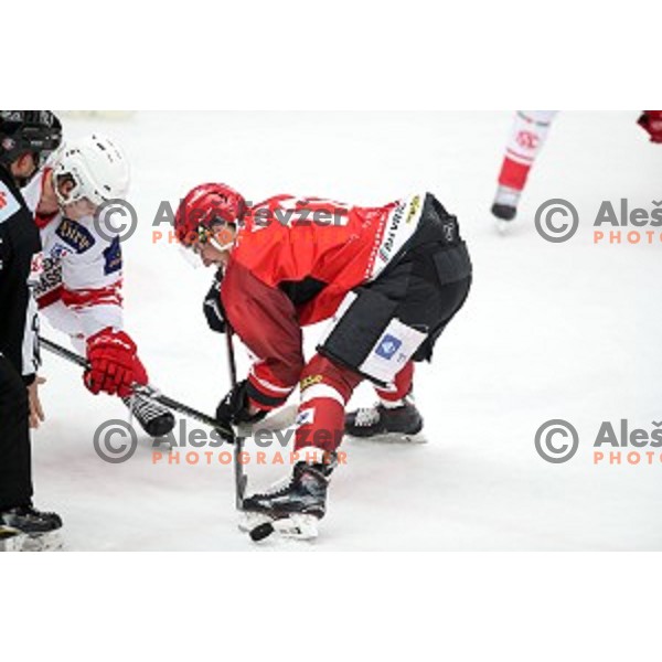 of Jesenice in action during Alps League ice-hockey match between Jesenice and KAC 2 in Podmezakla Hall, Jesenice, Slovenia on October 3, 2018