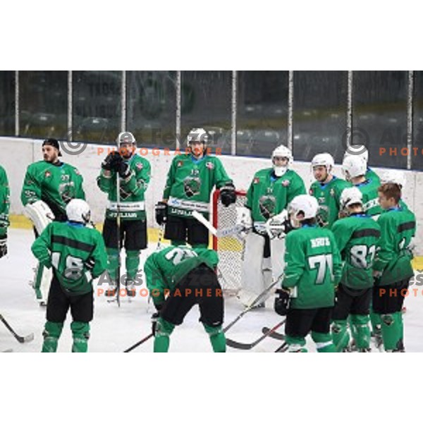 of SZ Olimpija in action during National League ice-hockey match between SZ Olimpija and Bled in Tivoli Hall, Ljubljana, Slovenia on October 8, 2018