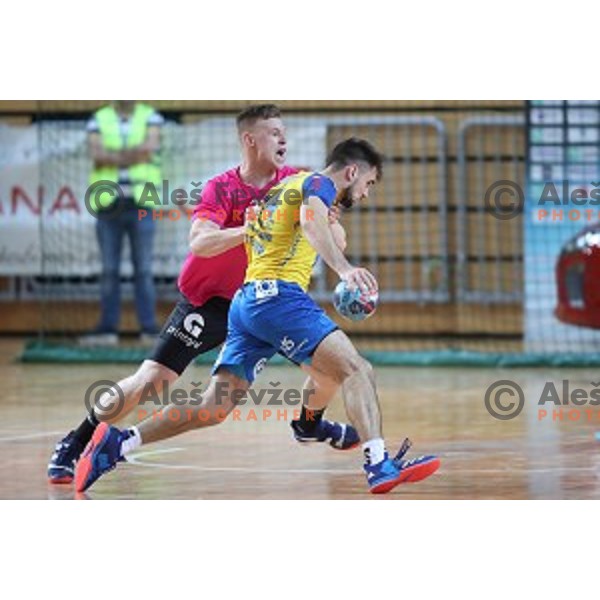 action during 1.NLB leasing League handball match between Koper and Celje Pivovarna Lasko in Koper, Slovenia on October 17, 2018