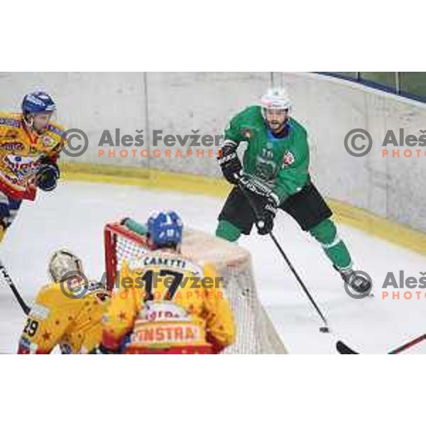 of SZ Olimpija in action during Alps League ice-hockey match between SZ Olimpija and Asiago in Tivoli Hall, Ljubljana, Slovenia on October 20, 2018