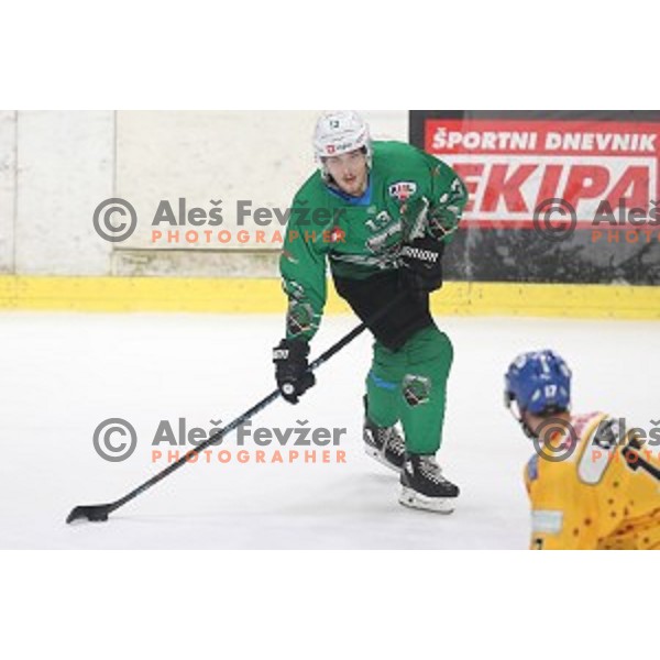 Aljaz Chvatal of SZ Olimpija in action during Alps League ice-hockey match between SZ Olimpija and Asiago in Tivoli Hall, Ljubljana, Slovenia on October 20, 2018