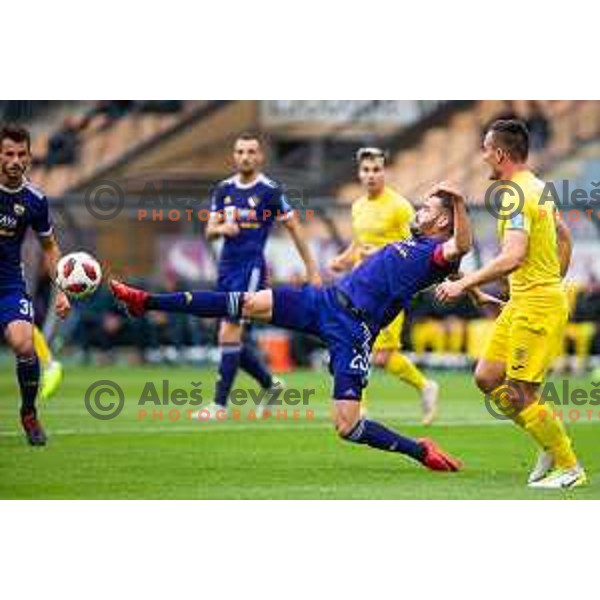 Aleksander Rajcevic in action during soccer match between Maribor and Domzale, Round 1 of Slovenian Cup 2018/19 quarterfinal, played in Ljudski vrt, Maribor, Slovenia on October 23, 2018