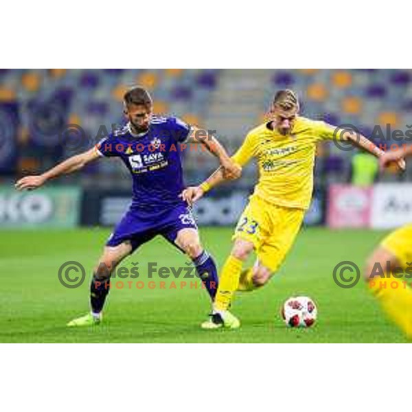 Jan Mlakar and Dario Melnjak in action during soccer match between Maribor and Domzale, Round 1 of Slovenian Cup 2018/19 quarterfinal, played in Ljudski vrt, Maribor, Slovenia on October 23, 2018