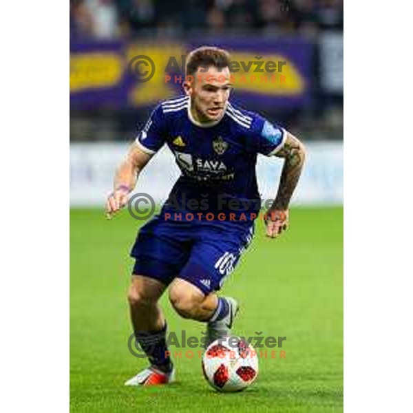 Dino Hotic in action during soccer match between Maribor and Olimpija, Round 14 of PLTS 2018/19, played in Ljudki vrt, Maribor, Slovenia on October 27, 2018