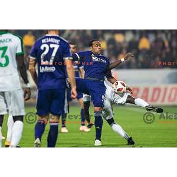 Marcos Tavares in action during soccer match between Maribor and Olimpija, Round 14 of PLTS 2018/19, played in Ljudki vrt, Maribor, Slovenia on October 27, 2018
