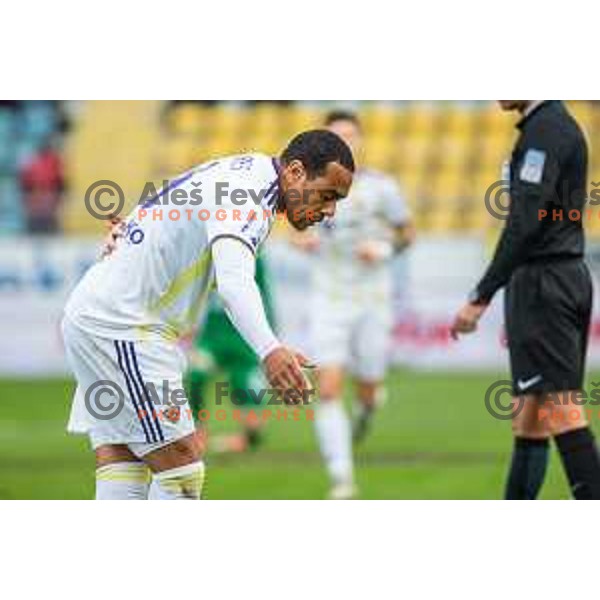 Marcos Tavares celebrating during soccer match between Celje and Maribor, Round 15 of PLTS 2018/19, played in Arena Z’dezele, Celje, Slovenia on November 4, 2018
