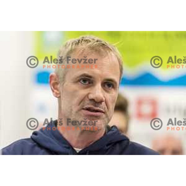 Ivo Jan, head coach of Slovenia ice-hockey team at press conference in Podmezakla Hall, Jesenice on November 5, 2018