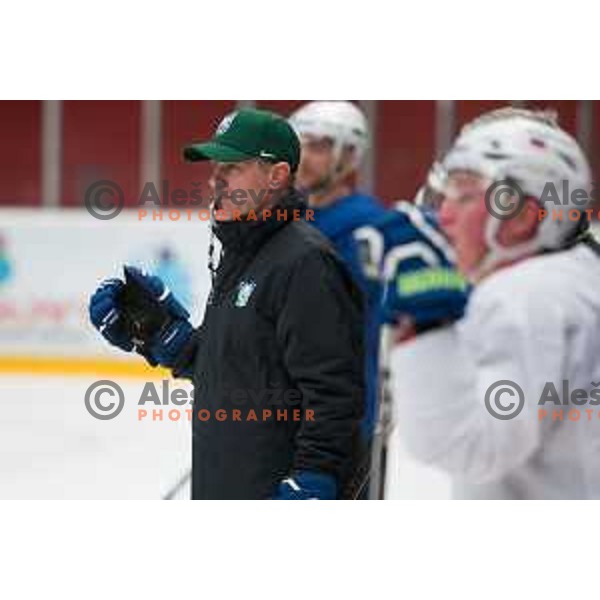 Ivo Jan, head coach of Slovenia ice-hockey team during practice session in Podmezakla Hall, Jesenice on November 6, 2018