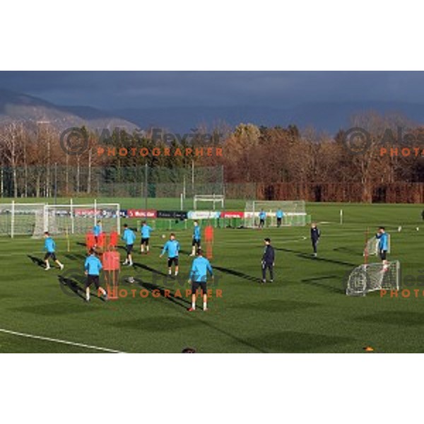 of Slovenia National Football team during practice session in NNC Brdo on November 12, 2018