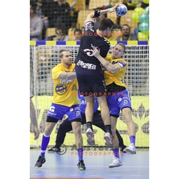 William Accambray in action during handball match between Celje Pivovarna Lasko (SLO) and Zagreb (CRO) in Velux EHF Champions League 2018/19, played in Zlatorog Arena, Celje, Slovenia on November 18, 2018