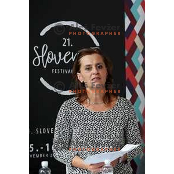 Tatjana Kosmrlj at Press conference before 21. Ljubljana Wine Festival in Slovenia on November 7,2018