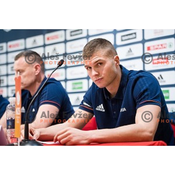 Edo Muric during the press conference before the FIBA Basketball World Cup 2019 European qualifiers , Austria Trend Hotel, Ljubljana, Slovenia on November 23, 2018