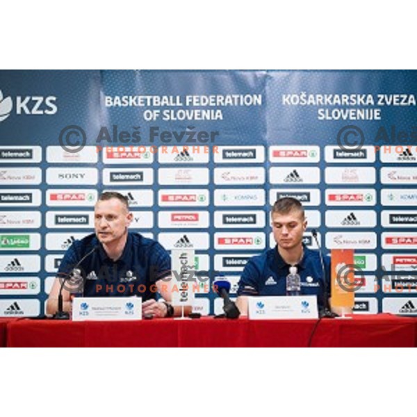 Rado Trifunovic, Edo Muric during the press conference before the FIBA Basketball World Cup 2019 European qualifiers , Austria Trend Hotel, Ljubljana, Slovenia on November 23, 2018