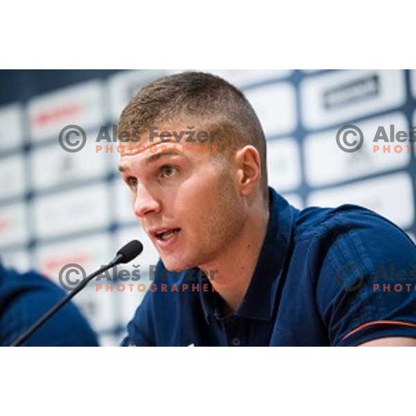 Edo Muric during the press conference before the FIBA Basketball World Cup 2019 European qualifiers , Austria Trend Hotel, Ljubljana, Slovenia on November 23, 2018