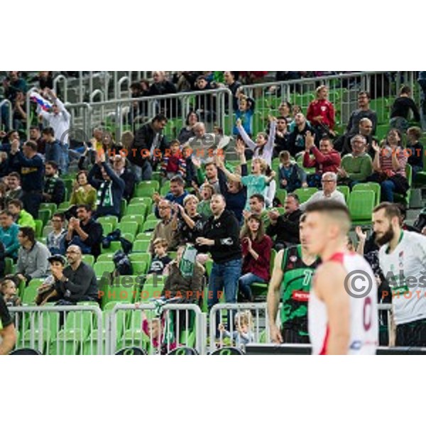 fans in action during ABA Liga basketball match between Petrol Olimpija and FMP, Stozice Arena, Ljubljana, Slovenia on November 24, 2018