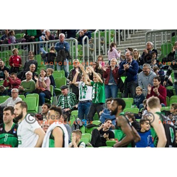 fans in action during ABA Liga basketball match between Petrol Olimpija and FMP, Stozice Arena, Ljubljana, Slovenia on November 24, 2018