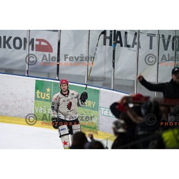 Luka Basic in action during Alps league ice hockey match between HK SZ Olimpija and Jesenice , Tivoli hall, Ljubljana, Slovenia on November 25, 2018