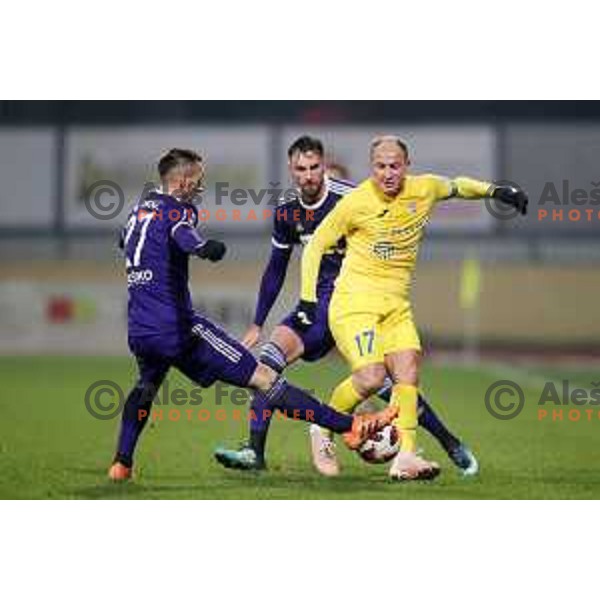 Amir Dervisevic and Senijad Ibricic in action during Prva liga Telekom Slovenije 2018-2019 football match between Domzale in Maribor in Domzale Sport Park on December 1, 2018