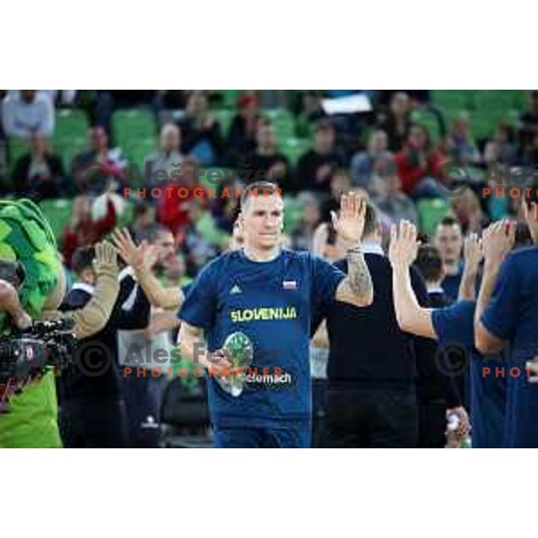 Gregor Hrovat of Slovenia in action during FIBA Basketball World Cup 2019 European Qualifiers between Slovenia and Latvia in SRC Stozice, Ljubljana, Slovenia on December 2, 2018