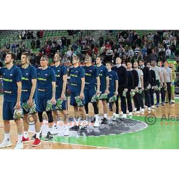 of Slovenia in action during FIBA Basketball World Cup 2019 European Qualifiers between Slovenia and Latvia in SRC Stozice, Ljubljana, Slovenia on December 2, 2018