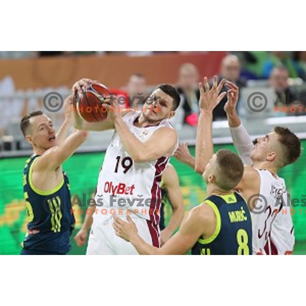 action during FIBA Basketball World Cup 2019 European Qualifiers between Slovenia and Latvia in SRC Stozice, Ljubljana, Slovenia on December 2, 2018