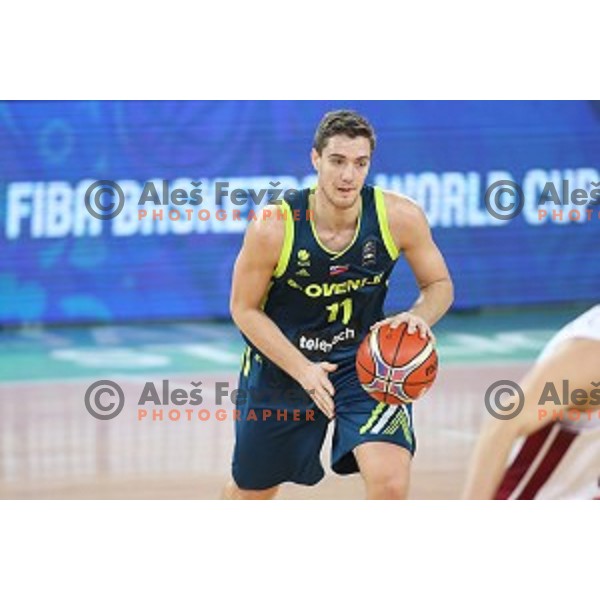 Jan Kosi of Slovenia in action during FIBA Basketball World Cup 2019 European Qualifiers between Slovenia and Latvia in SRC Stozice, Ljubljana, Slovenia on December 2, 2018