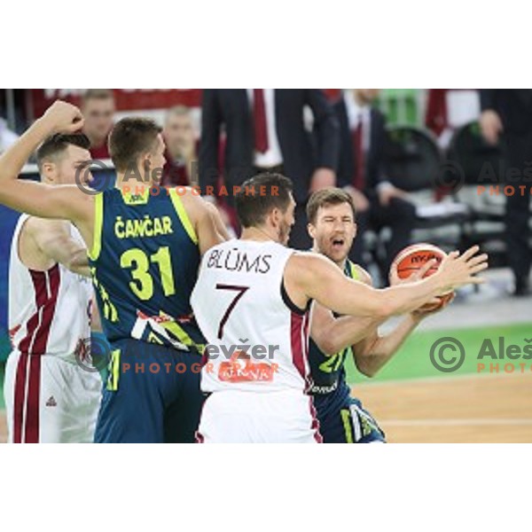 Blaz Mahkovic of Slovenia in action during FIBA Basketball World Cup 2019 European Qualifiers between Slovenia and Latvia in SRC Stozice, Ljubljana, Slovenia on December 2, 2018