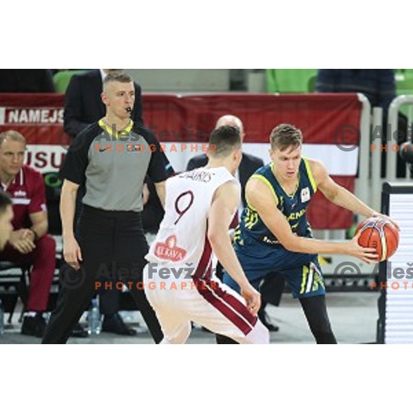 Gregor Glas of Slovenia in action during FIBA Basketball World Cup 2019 European Qualifiers between Slovenia and Latvia in SRC Stozice, Ljubljana, Slovenia on December 2, 2018