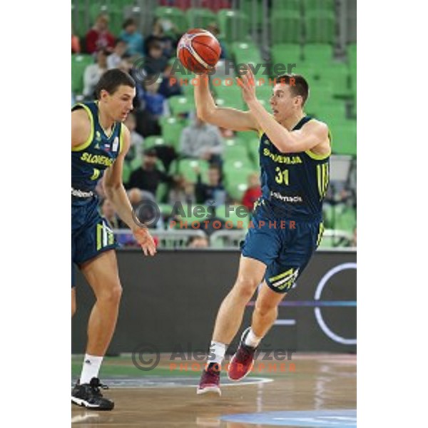 Vlatko Cancar of Slovenia in action during FIBA Basketball World Cup 2019 European Qualifiers between Slovenia and Latvia in SRC Stozice, Ljubljana, Slovenia on December 2, 2018