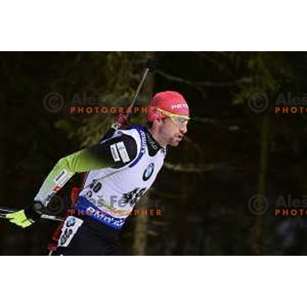 Jakov Fak (SLO) during Men\'s 20 km Individual at Pokljuka World Cup Biathlon race, Slovenia on December 6, 2018