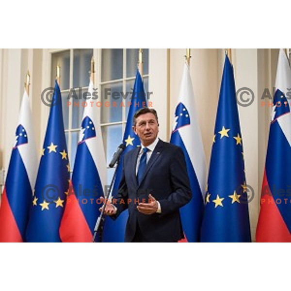 Borut Pahor during Reception for the best Slovenian sportsmen and sportswoman in the year 2018 held by the president of Slovenia and minister of Education, Science and Sport in Ljubljana on December 19,2018