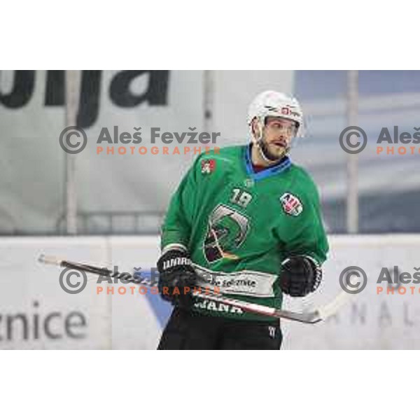 Gal Koren of SZ Olimpija in action during Alps League (AHL) ice hockey match between SZ Olimpija and Red Bulls 2 in Tivoli Hall, Ljubljana on January 5, 2019