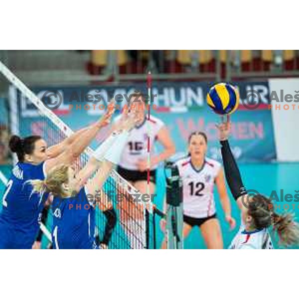 Eva Mori of team Slovenia in action during 2019 Women European Championship qualifier volleyball match between Slovenia and Iceland, played in Lukna, Maribor, Slovenia on January 5, 2019