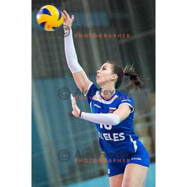 Sasa Planinsec of team Slovenia in action during 2019 Women European Championship qualifier volleyball match between Slovenia and Iceland, played in Lukna, Maribor, Slovenia on January 5, 2019