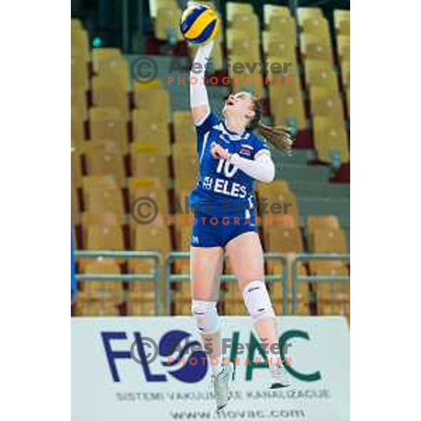 Sara Najdic of team Slovenia in action during 2019 Women European Championship qualifier volleyball match between Slovenia and Iceland, played in Lukna, Maribor, Slovenia on January 5, 2019