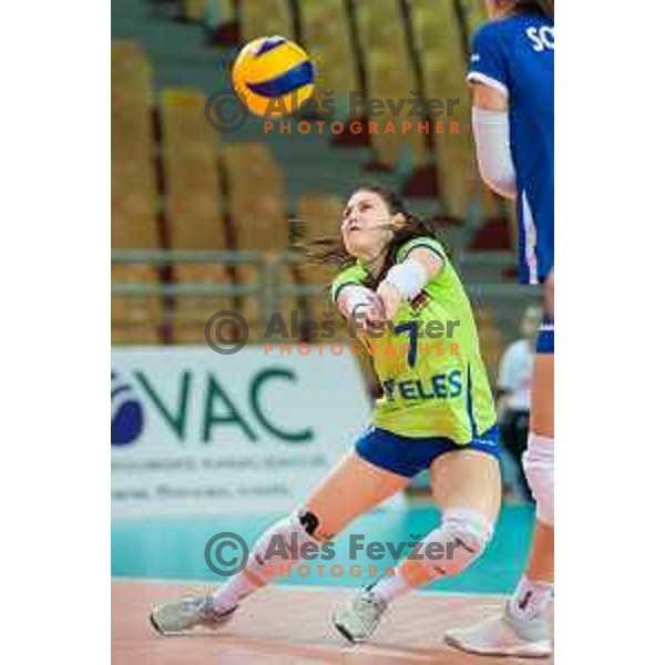Veronika Mikl of team Slovenia in action during 2019 Women European Championship qualifier volleyball match between Slovenia and Iceland, played in Lukna, Maribor, Slovenia on January 5, 2019