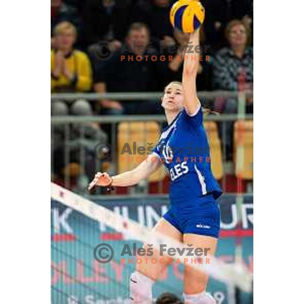 Darja Erzen of team Slovenia in action during 2019 Women European Championship qualifier volleyball match between Slovenia and Iceland, played in Lukna, Maribor, Slovenia on January 5, 2019